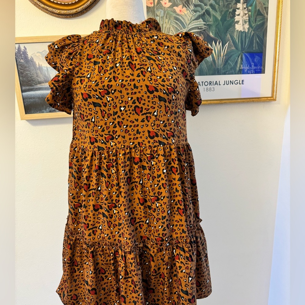 🐆 THML Leopard Print Ruffle Dress